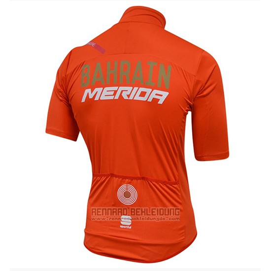 2018 Fahrradbekleidung Bahrain Merida SS Orange Trikot Kurzarm und Tragerhose